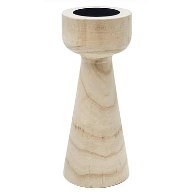 Natural Wood Candle Holder