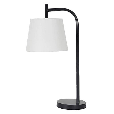 Black Metal Task Lamp with Shade, 25"