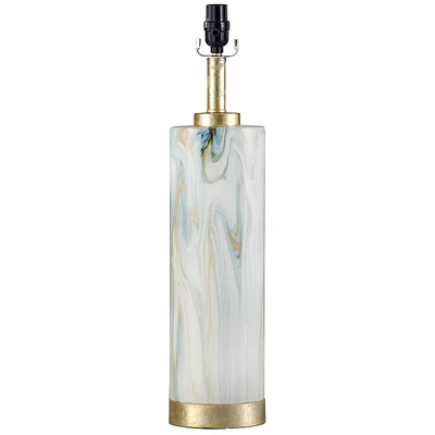 White & Gold Marbled Accent Lamp, 23"