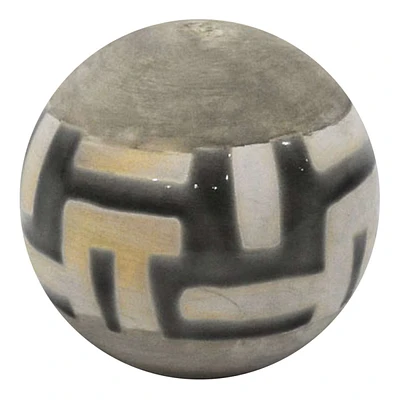 Crosby St. Grey & Black Painted Ceramic Ball, 4"