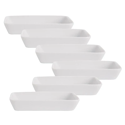 Set of 6 White Mini Tapas Plates