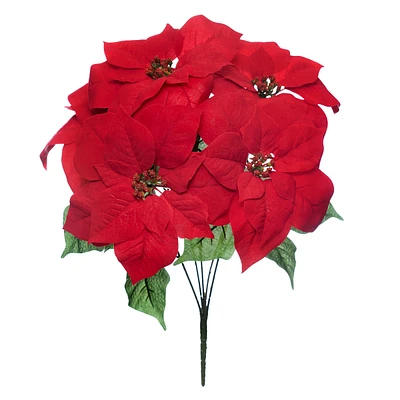 Velvet Poinsettia Floral Spray