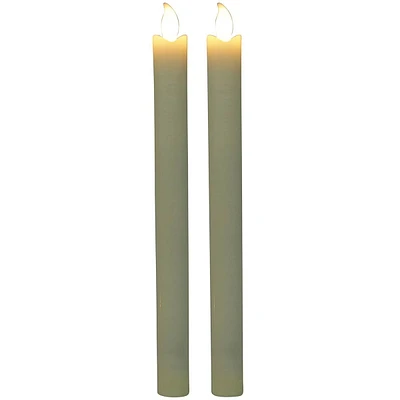 2-Pack Ivory Wax LED Taper Candles, 10"