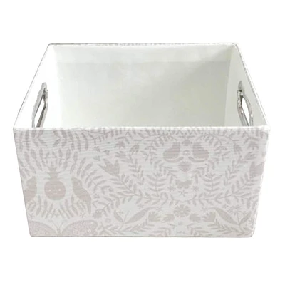 Tiny Dreamers White Butterfly Print Storage Bin, Small