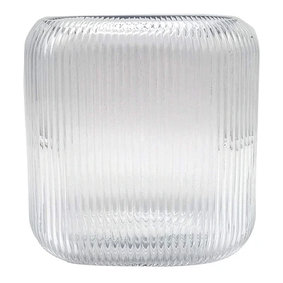 Clear Ribbed Glass Vase