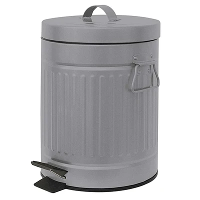 Retro Grey Step Trash Can, 5l