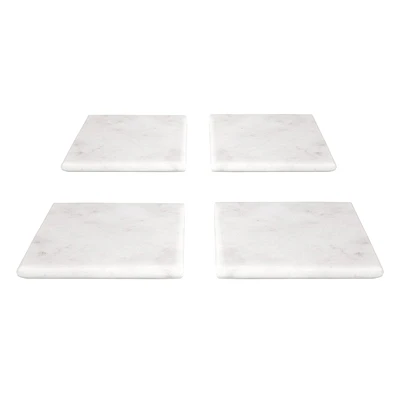 Set of 4 Square White Marble Coasters