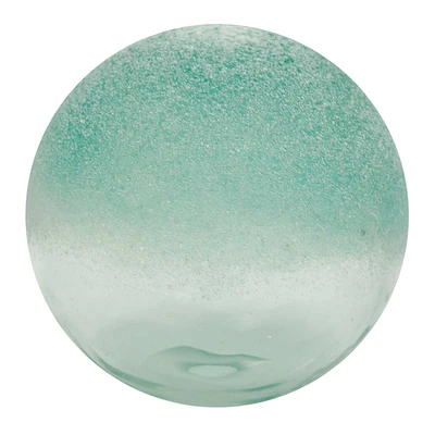 Frosted Green Recycled Glass Orb, 5"