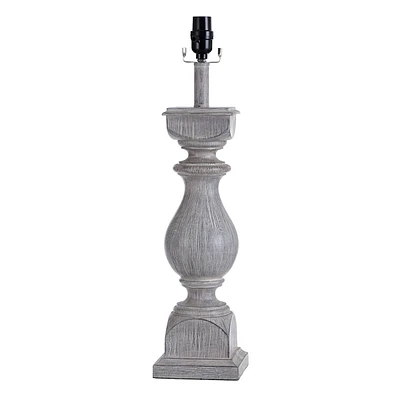 23in. Grey Carved Column Table Lamp