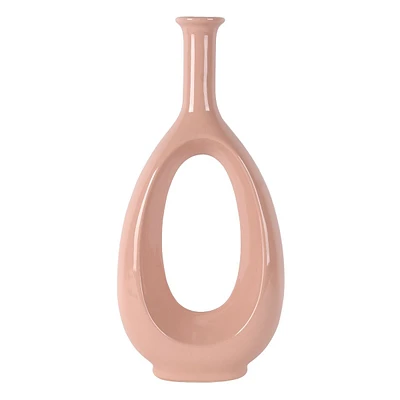 Neutral Open Ceramic Vase, 19"