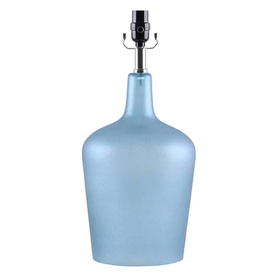 Frosted Teal Glass Table Lamp, 19"