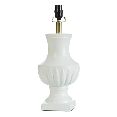 White Ceramic Urn Table Lamp Base, 19"