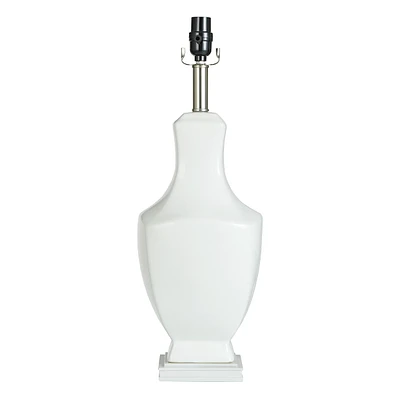 White Ceramic Urn Table Lamp, 23"