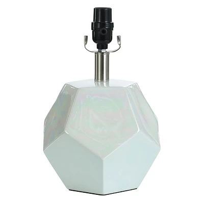 White Iridescent Ceramic Accent Lamp, 12.5"