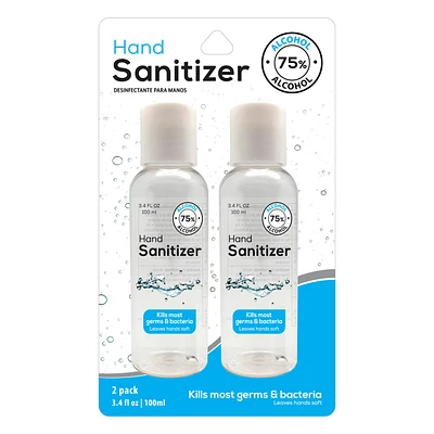 2-Pack Hand Sanitizer Bottle, 3.4oz