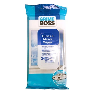 Grime Boss 24-Pack Glass & Mirror Wipes