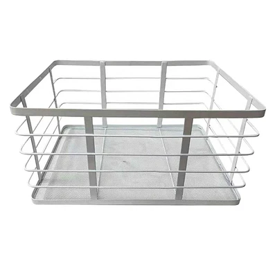 White Metal Pantry Basket