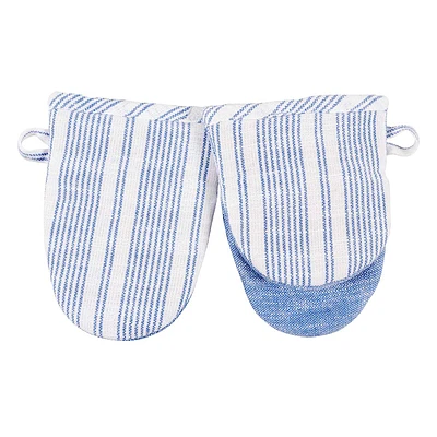 Chambray Striped Mini Oven Mitt Set