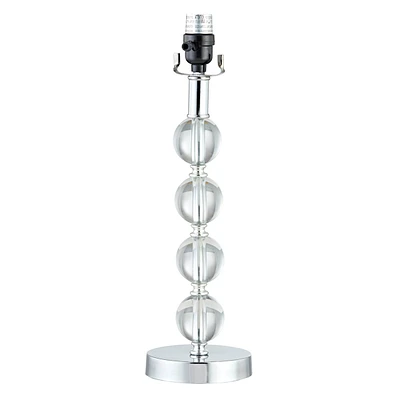 Silver Metal Lamp Base with Glass Globes, 17"