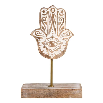 Wooden Hamsa Hand, 10"