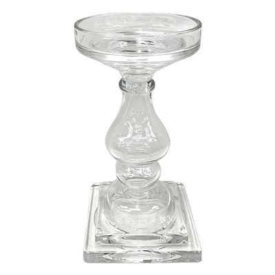 Glass Candle Holder, 9"