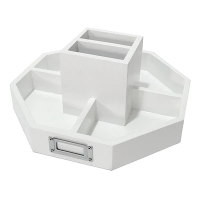 White Wooden Desk Organizer