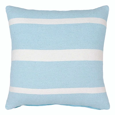 Blue Striped Woven Throw Pillow, 18"