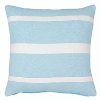 Blue Striped Woven Throw Pillow, 18"