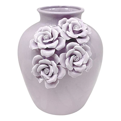 Purple Floral Ceramic Vase