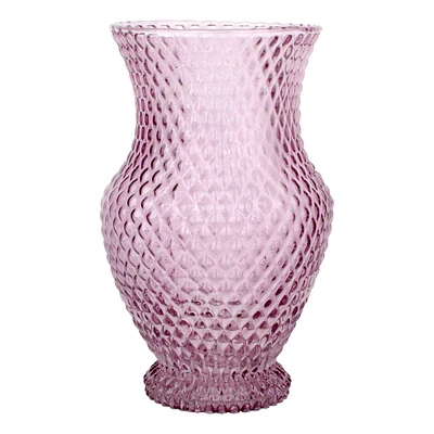 Textured Purple Glass Vase, 8"