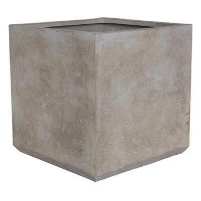 Travertine Cube Outdoor Planter