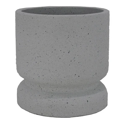 White Terrazzo-Look Round Pot, Large