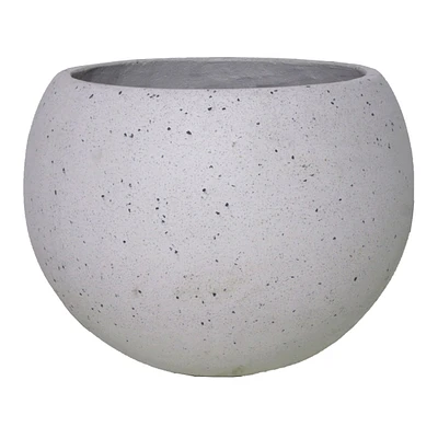 White Terrazzo-Look Ball Outdoor Planter