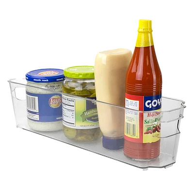 Clear Fridge Organizer Bin with Handles