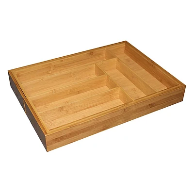 Bamboo Wood Expandable Cutlery Tray