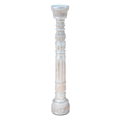 Silver Wood Candle Holder, 31"