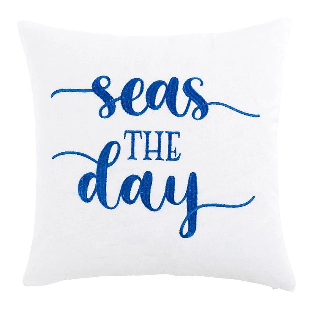 Seas The Day Throw Pillow , 18"