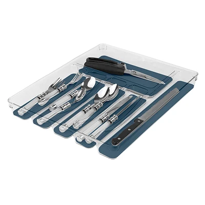 Clear Cutlery Tray with Rubber Base, 12x15