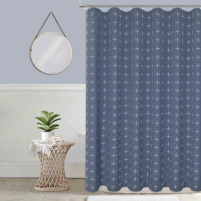 Crossover Embroidered Shower Curtain