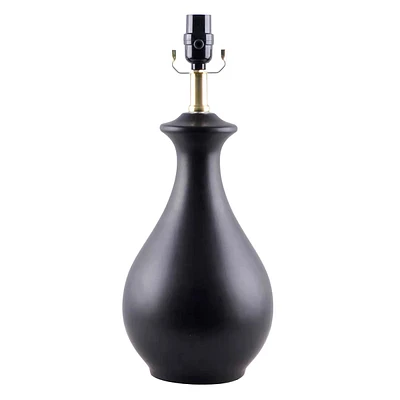 Matte Black Ceramic Table Lamp, 18.5"