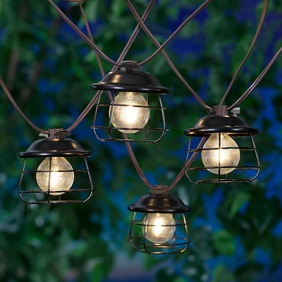 10-Count UL LED Filament Metal Lantern Patio Lights