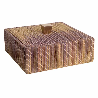 Lilac Woven Seagrass Decorative Box, 6"