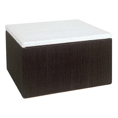 Providence Black & White Seagrass Box