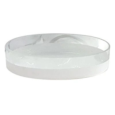 Clear & White Glass Soap Dish