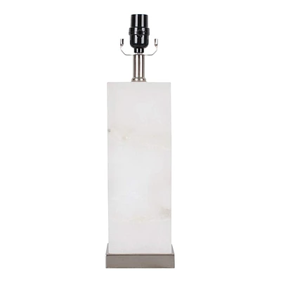 18In Alabaster With Silver Base Accent Lamp