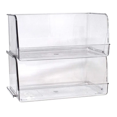 2-Piece Clear Stackable Storage Bin, Small