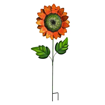 Orange Sunflower Yard Stake, 42.5"