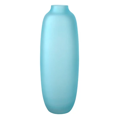 Frosted Light Blue Glass Vase