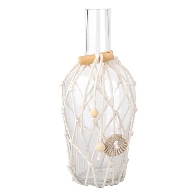 Netted Clear Glass Vase, 12"