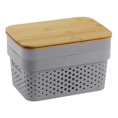 Iris Storage Bin with Bamboo Lid, Small